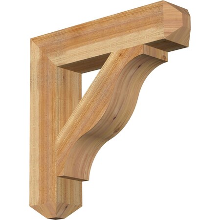 Ekena Millwork Funston Craftsman Rough Sawn Bracket, Western Red Cedar, 6"W x 30"D x 30"H BKT06X30X30FST04RWR